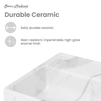 Amazon.com: Claire 22” Rectangle Wall-Mount Bathroom Sink in
